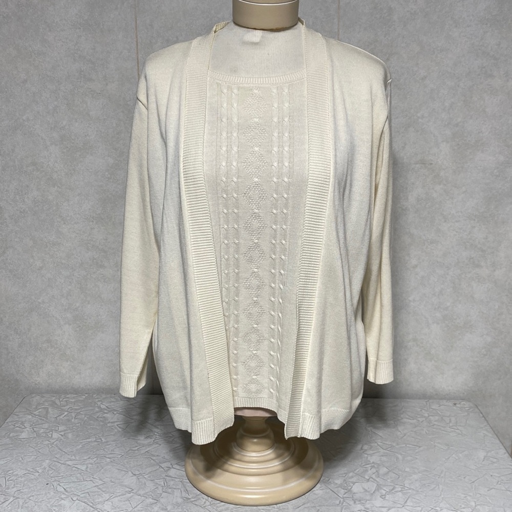 Alfred Dunner cardigan with attached shirt size large